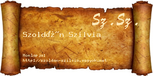 Szoldán Szilvia névjegykártya